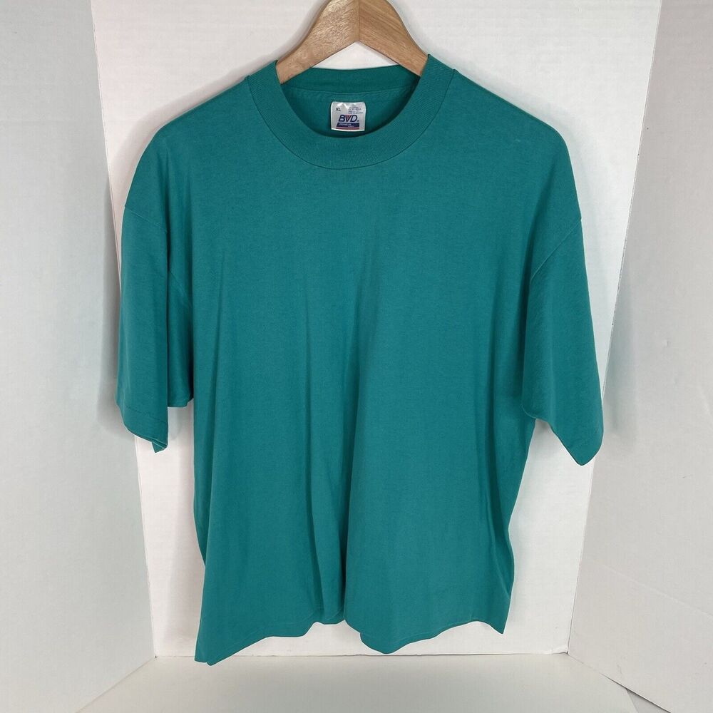 Vintage BLVD Blank T-Shirt, Teal, XL, Short Sleeve, USA